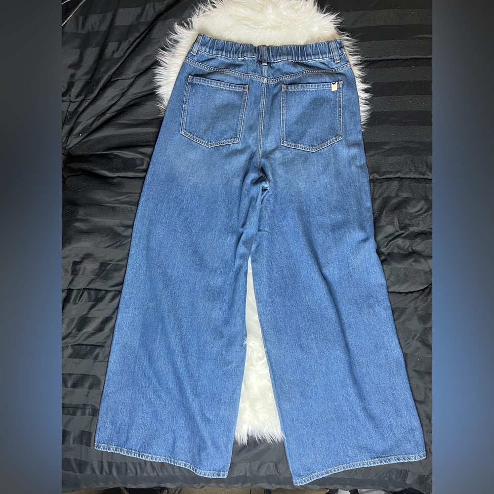 Weekend Max Mara Elasticated-Waist Wide Leg Jeans Size 12 - Picture 4 of 9